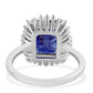 Stříbrný Prsten s Australským Modrým Safírem a Bílým Topazem