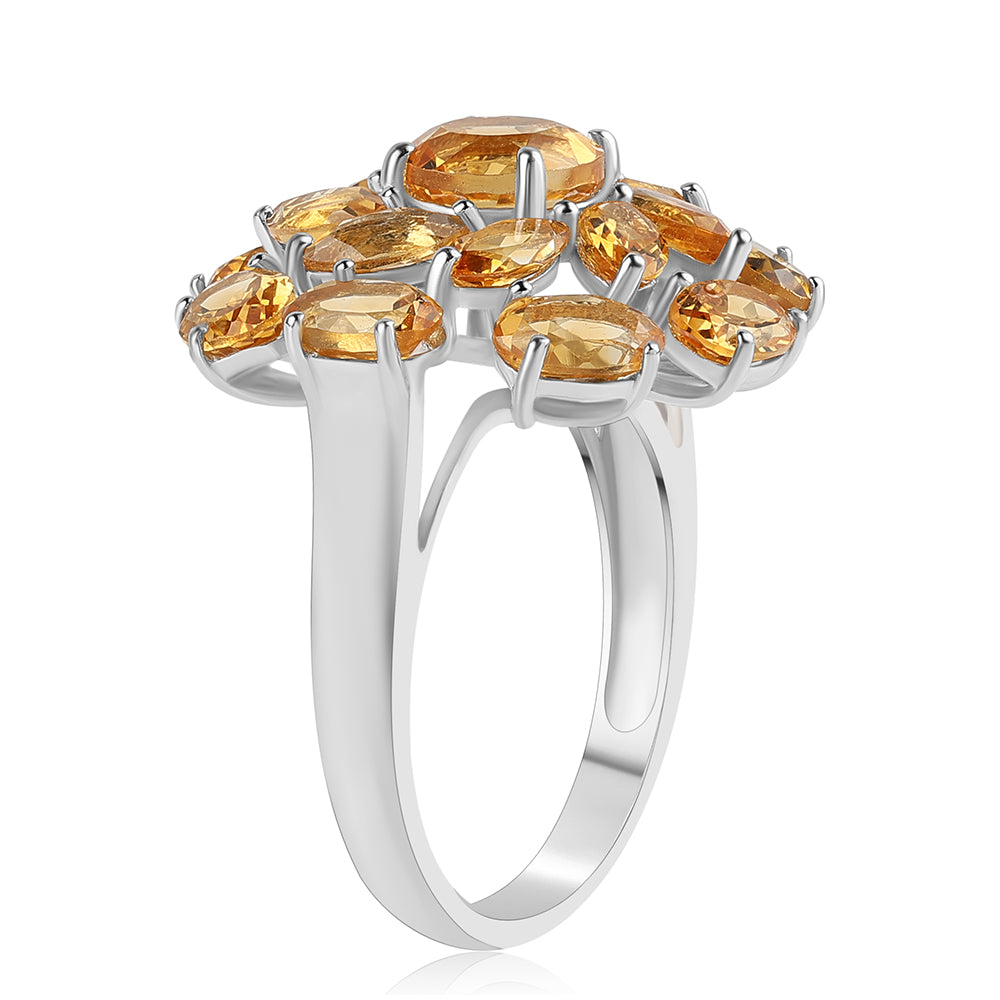 925 / 1000 Sterlingové Stříbro Prsten s Citrínem
