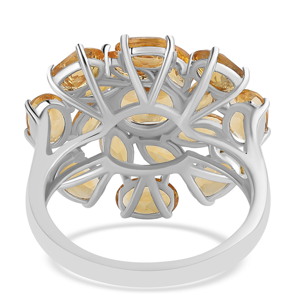 925 / 1000 Sterlingové Stříbro Prsten s Citrínem 3 