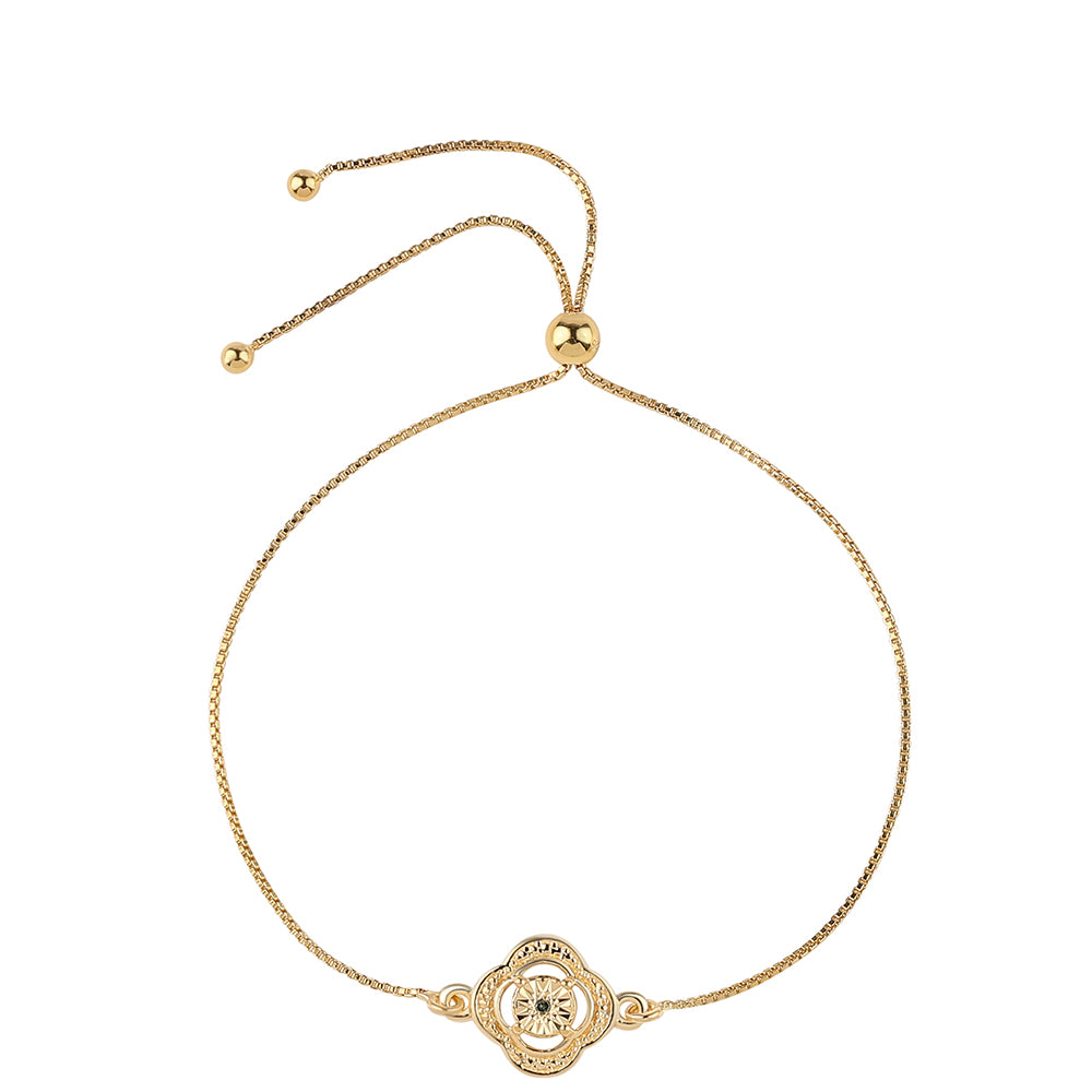 Pozlacené Stříbro 925/1000 - Náramek se Zeleným Diamantem - Karátové číslo: 0.01. přibližná hmotnost: 2.57 gramů 1 