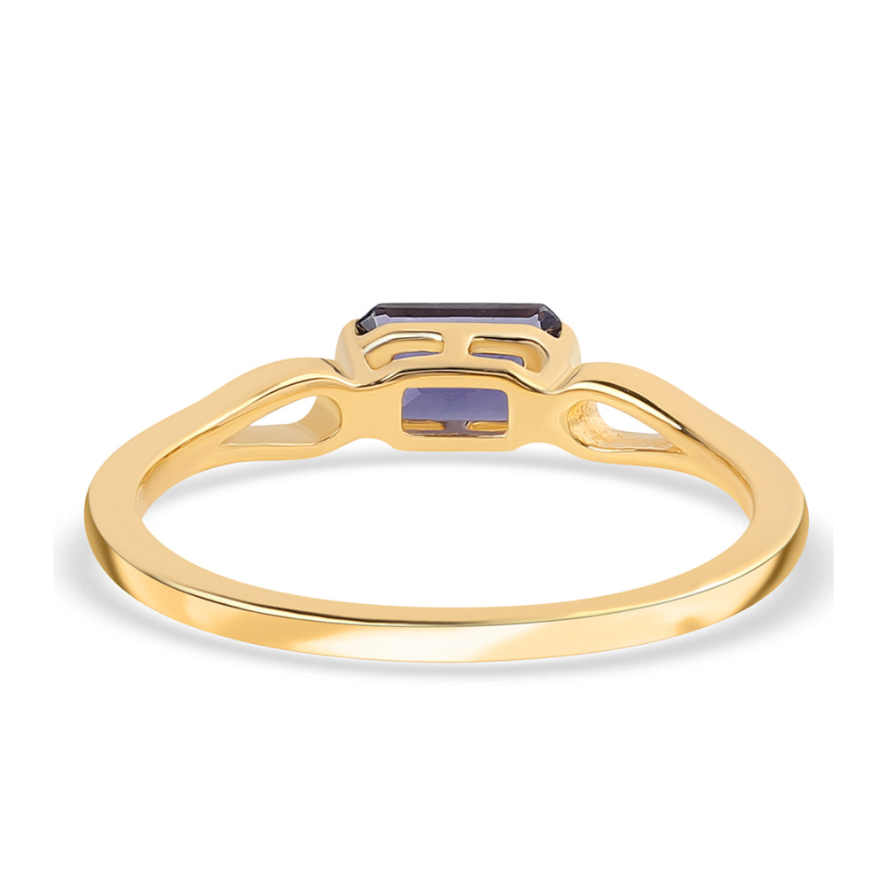 Pozlacený 925 / 1000 Sterlingové Stříbro Prsten s Iolitem 2 