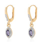 Pozlacené 925 / 1000 Sterlingové Stříbro Náušnice s Iolitem a Bílým Topazem