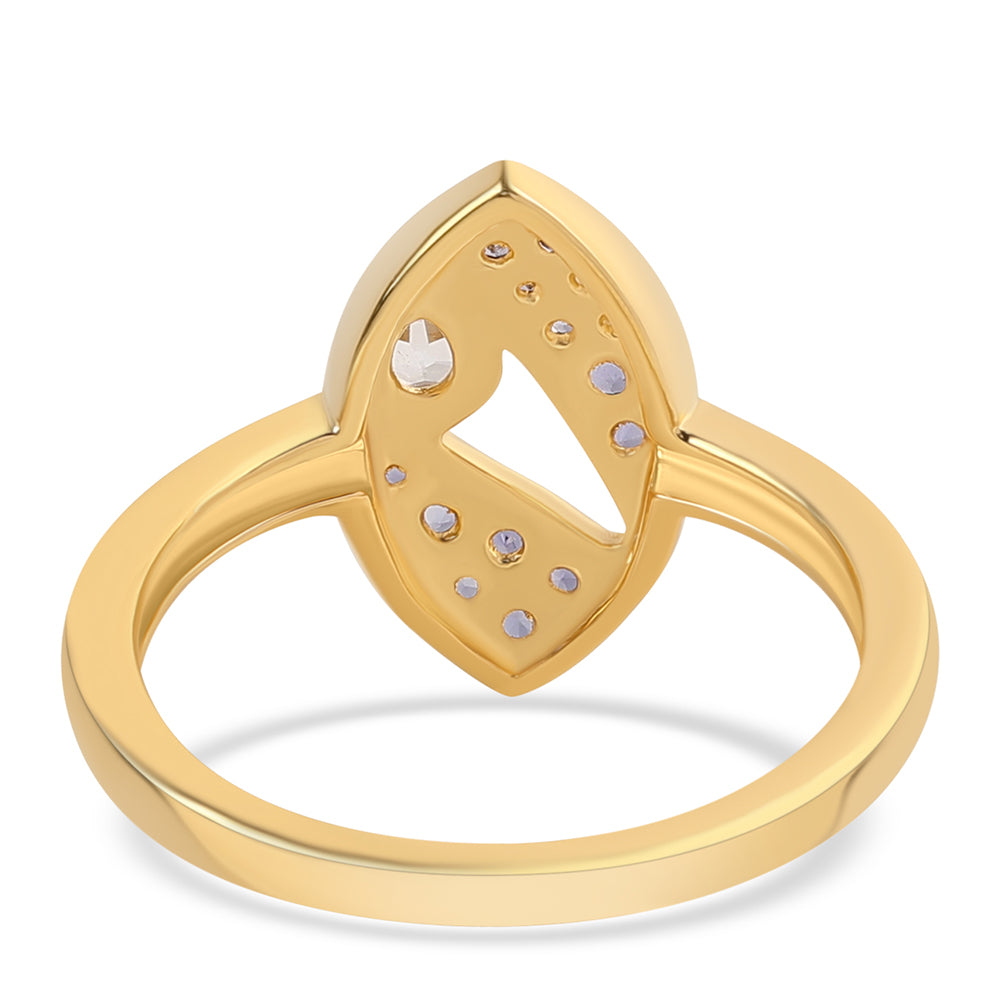 Pozlacený 925 / 1000 Sterlingové Stříbro Prsten s Iolitem a Bílým Topazem