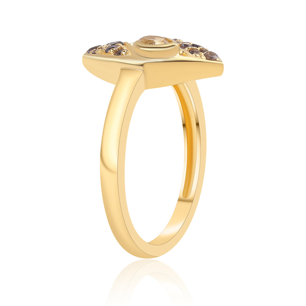 Pozlacený 925 / 1000 Sterlingové Stříbro Prsten s Iolitem a Bílým Topazem 3 