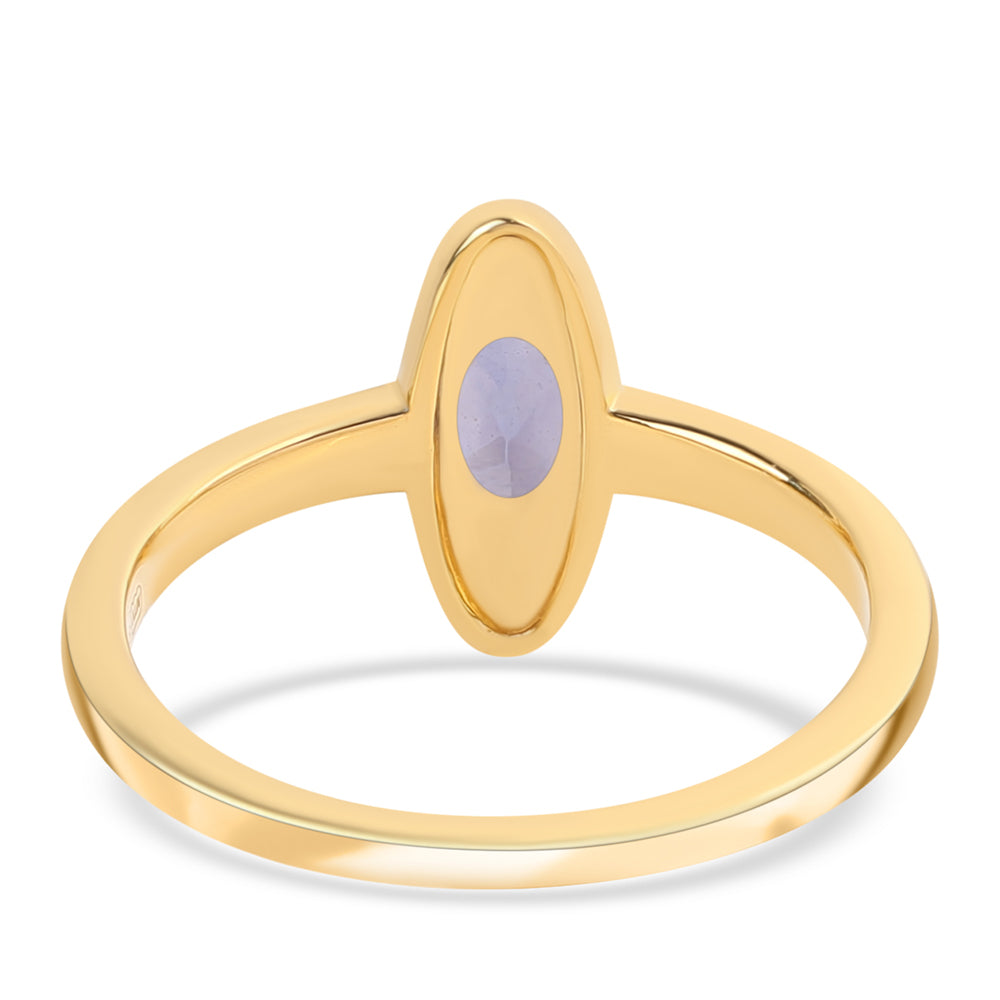 Pozlacený 925 / 1000 Sterlingové Stříbro Prsten s Iolitem 2 