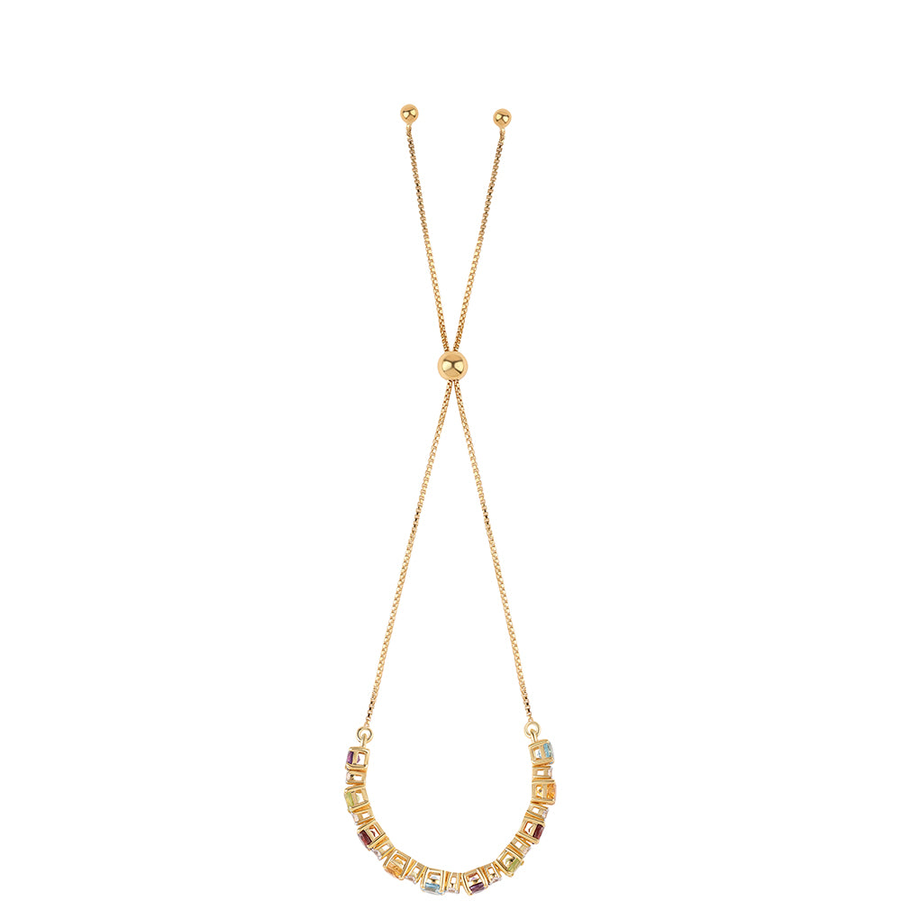 Pozlacený 925 / 1000 Sterlingové Stříbro Náramek s Červeným Granátem a Peridotem 2 