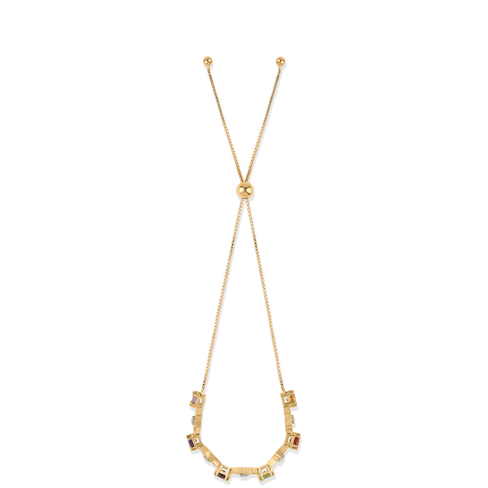 Pozlacený 925 / 1000 Sterlingové Stříbro Náramek s Rose de France Ametystem a Citrínem