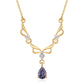 Pozlacený 925 / 1000 Sterlingové Stříbro Náhrdelník s Iolitem a Bílým Topazem