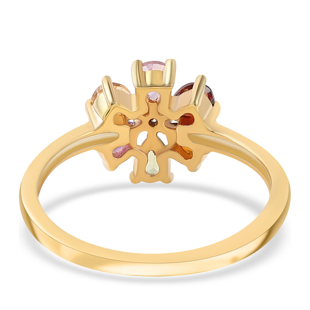 Pozlacený 925 / 1000 Sterlingové Stříbro Prsten s Rose de France Ametystem a Červeným Granátem