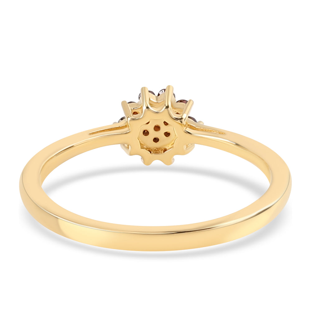 Pozlacený 925 / 1000 Sterlingové Stříbro Prsten s Červeným Diamantem