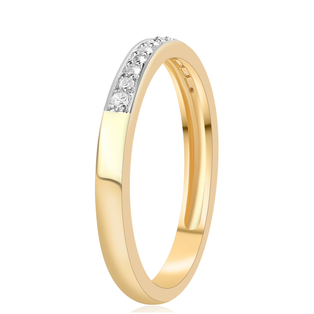 Pozlacený 925 / 1000 Sterlingové Stříbro Prsten s Červeným Diamantem a Bílým Topazem 5 