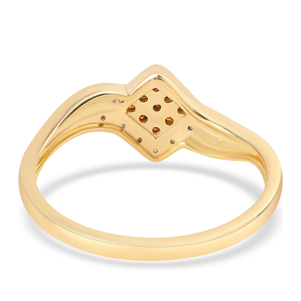 Pozlacený 925 / 1000 Sterlingové Stříbro Prsten s Červeným Diamantem a Bílým Diamantem 6 