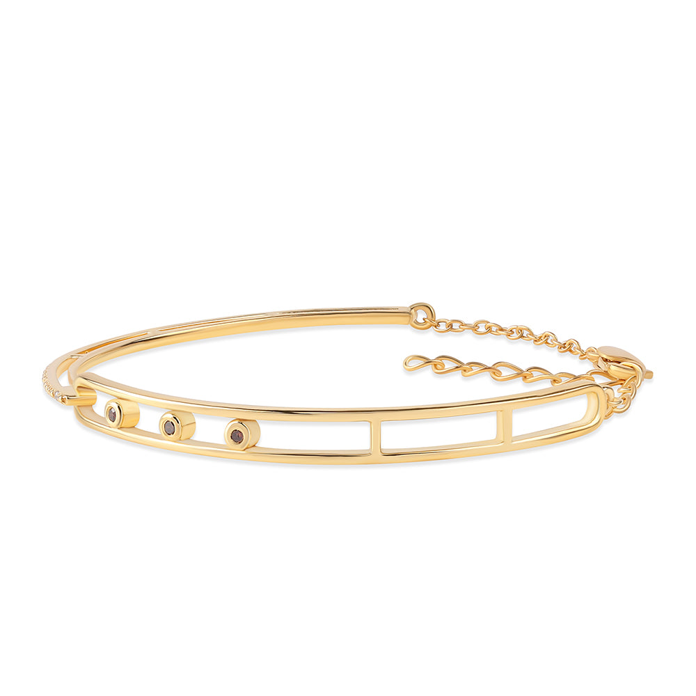 Pozlacený 925 / 1000 Sterlingové Stříbro Náramek s Červeným Diamantem a Bílým Diamantem 2 