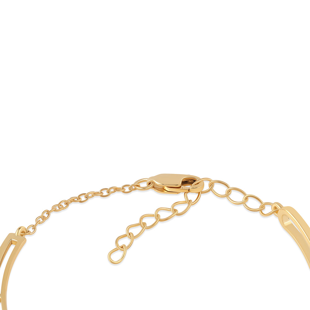 Pozlacený 925 / 1000 Sterlingové Stříbro Náramek s Červeným Diamantem a Bílým Diamantem 3 