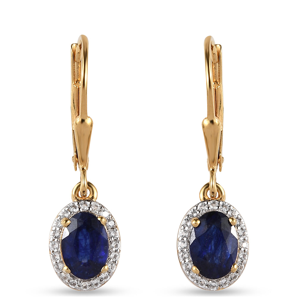 Pozlacená 925 / 1000 Sterlingové Stříbro Sada s Thajským Rubínem a Brazilským Smaragdem ( Náušnice ) 6 