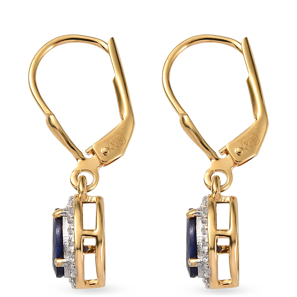 Pozlacená 925 / 1000 Sterlingové Stříbro Sada s Thajským Rubínem a Brazilským Smaragdem ( Náušnice ) 7 