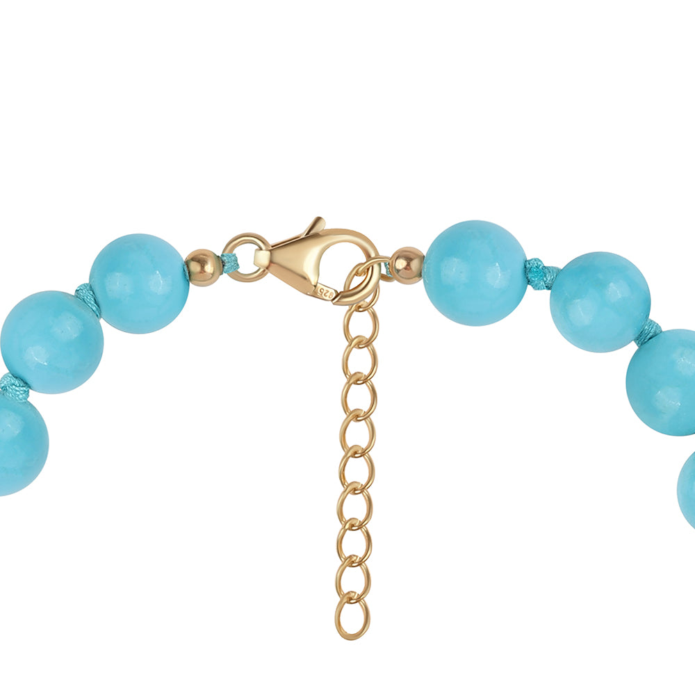 Pozlacené Stříbro 925/1000 - Sada s Tyrkysem Sleeping Beauty - Karátové číslo: 270.94. přibližná hmotnost: 55.91 gramů ( Náhrdelník+Náramek ) 3 