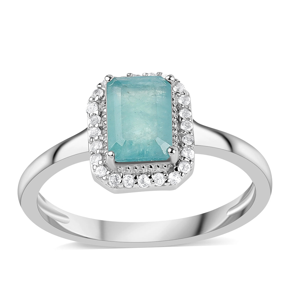 925 / 1000 Sterlingové Stříbro Prsten s Grandidieritem a Bílým Topazem