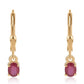 Pozlacené 925 / 1000 Sterlingové Stříbro Náušnice s Mozambickým Rubínem
