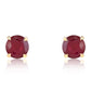 Pozlacené Stříbro 925/1000 - Náušnice s Mozambickým Rubínem - Karátové číslo: 2.47. přibližná hmotnost: 1.45 gramů