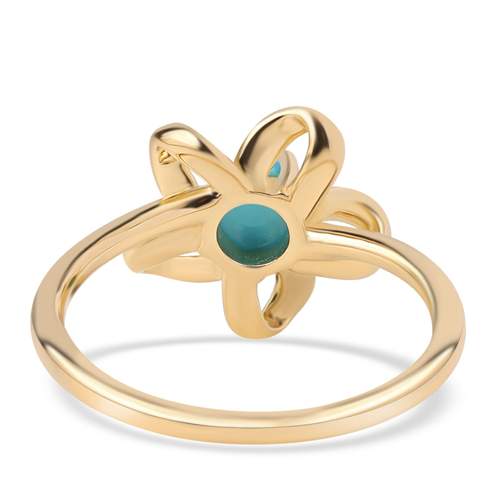 Pozlacený 925 / 1000 Sterlingové Stříbro Prsten s Tyrkysem Sleeping Beauty 2 