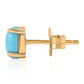 Pozlacené Stříbro 925/1000 - Náušnice s Tyrkysem Sleeping Beauty - Karátové číslo: 1.08. přibližná hmotnost: 1.01 gramů