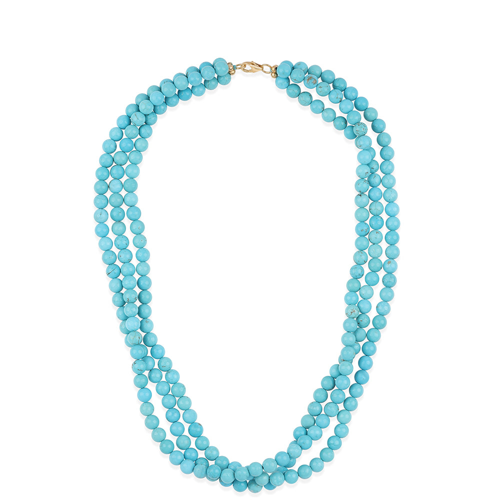 Pozlacený 925 / 1000 Sterlingové Stříbro Náhrdelník s Tyrkysem Sleeping Beauty