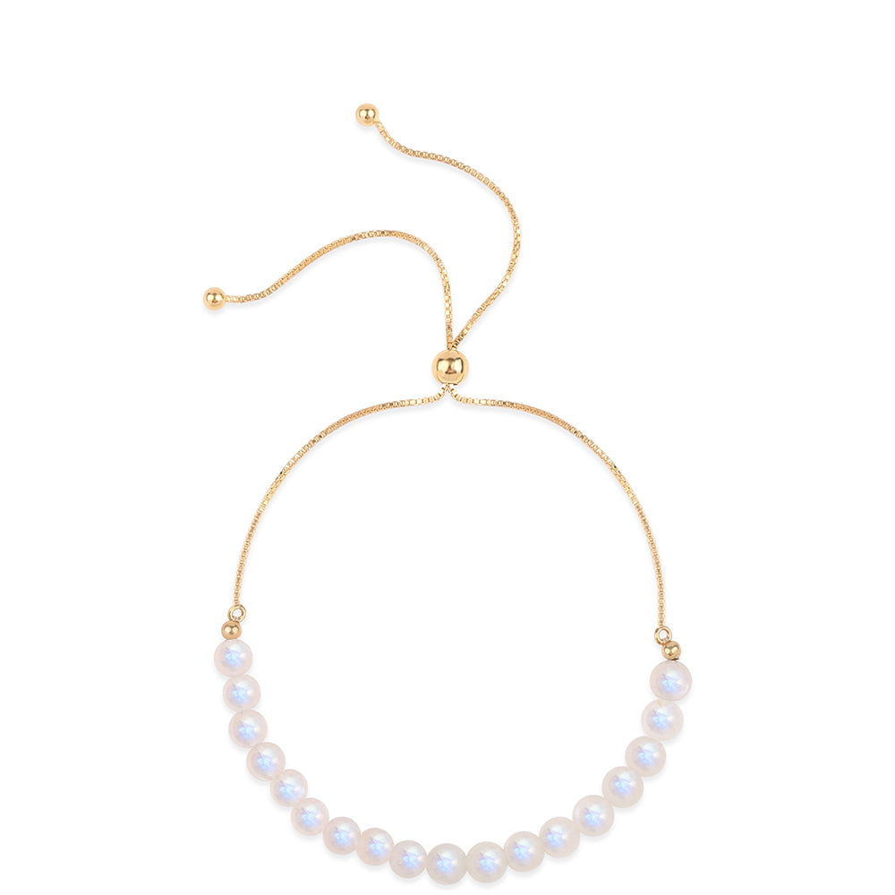 Pozlacené Stříbro 925/1000 - Náramek s Duhovým Měsíčním Kamenem - Karátové číslo: 31.67. přibližná hmotnost: 7.62 gramů 3 