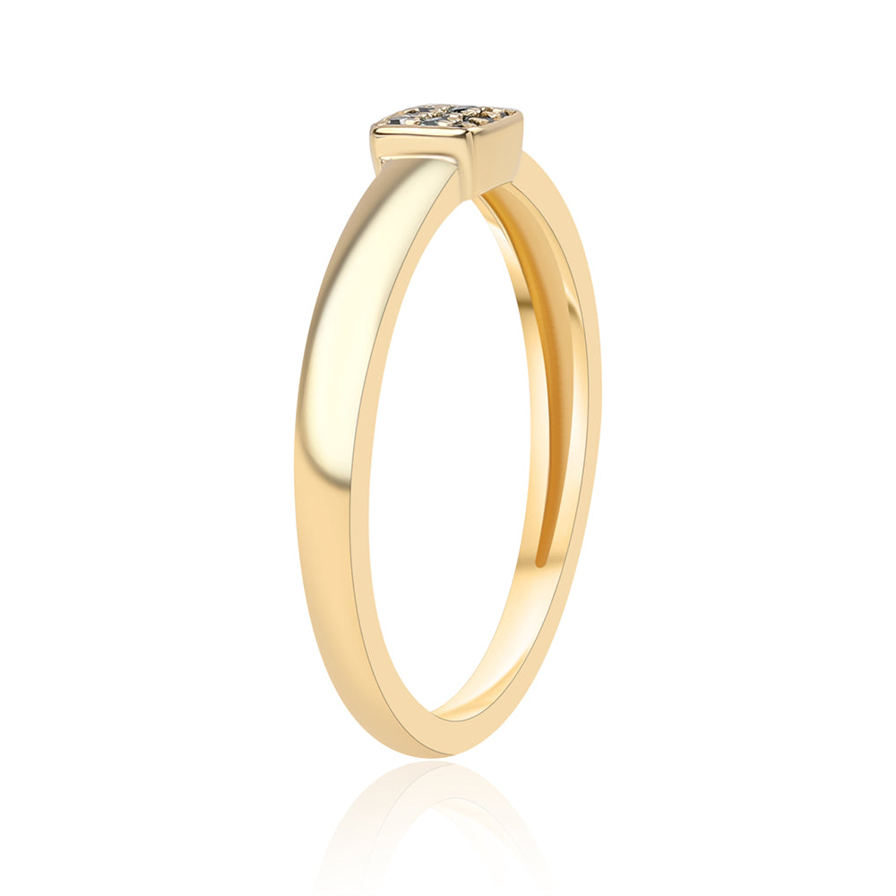 Pozlacené Stříbro 925/1000 - Prsten s Modrým Diamantem - Karátové číslo: 0.06. přibližná hmotnost: 1.77 gramů 3 