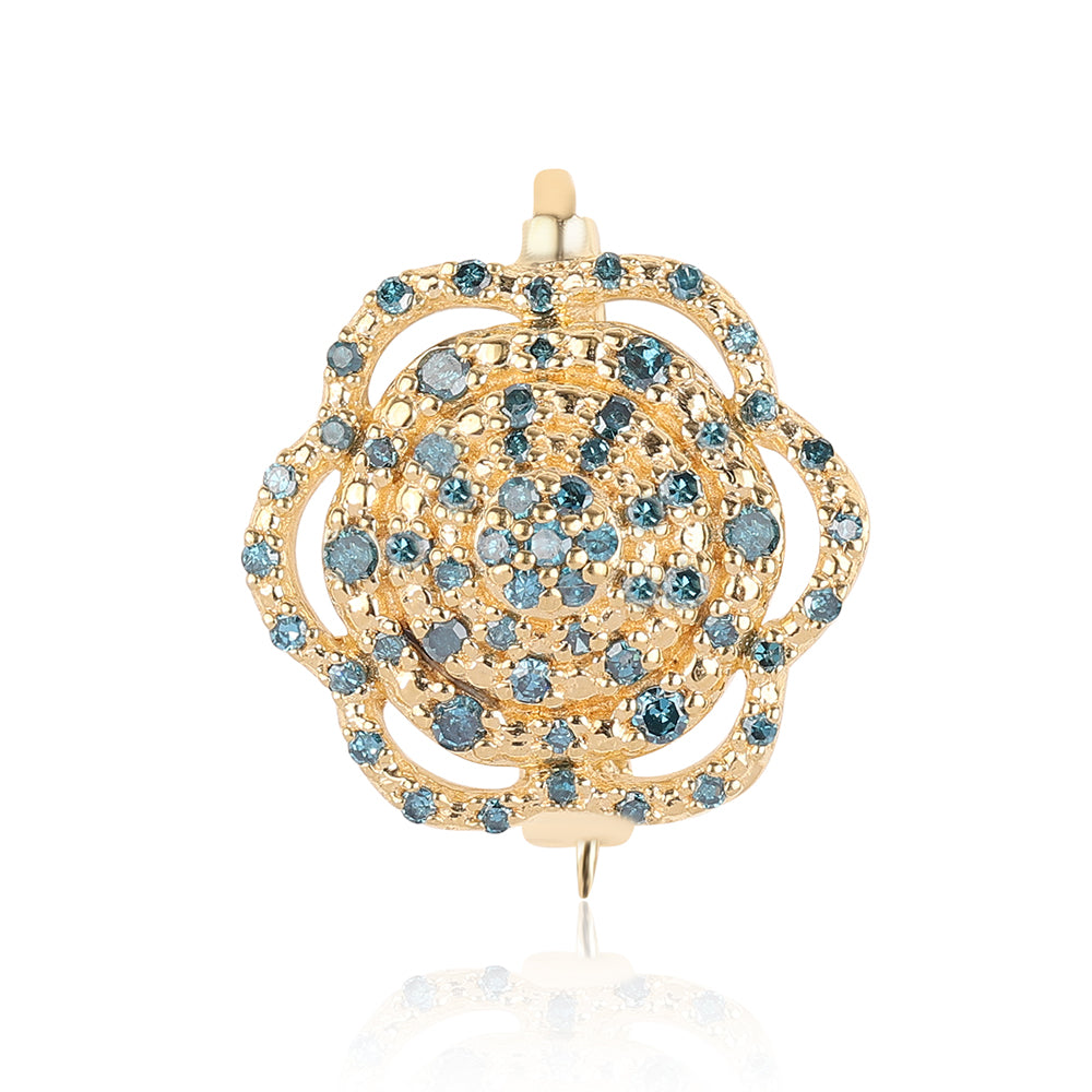 Pozlacený 925 / 1000 Sterlingové Stříbro s Modrým Diamantem a Bílým Diamantem