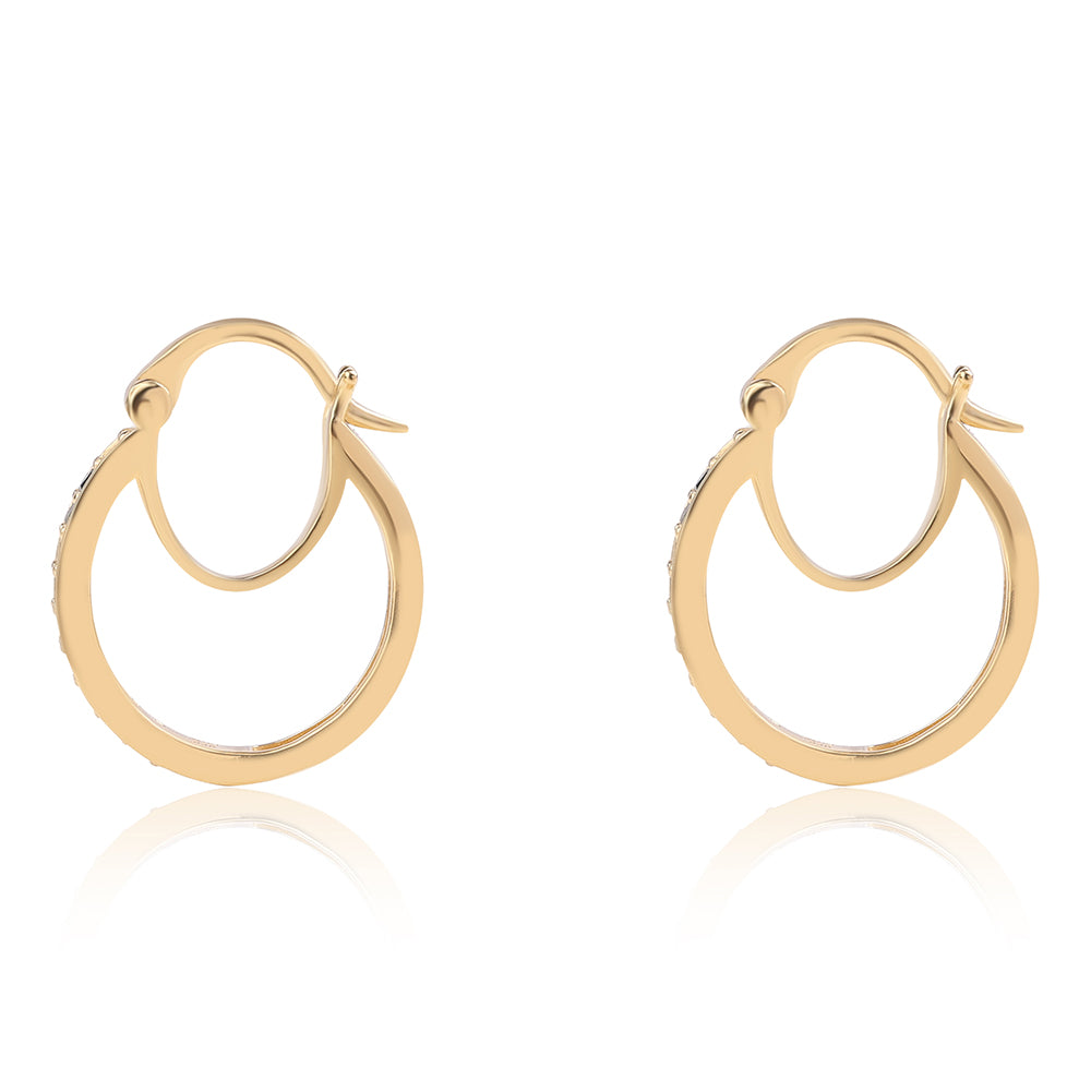 Pozlacené 925 / 1000 Sterlingové Stříbro Náušnice s Modrým Diamantem 2 