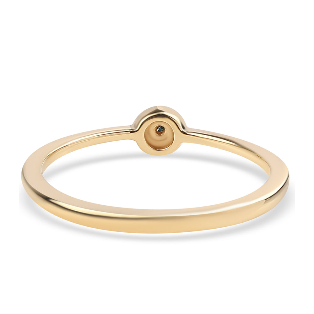 Pozlacené Stříbro 925/1000 - Prsten s Modrým Diamantem - Karátové číslo: 0.01. přibližná hmotnost: 1.25 gramů 2 