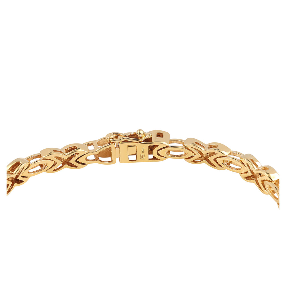 Pozlacený 925 / 1000 Sterlingové Stříbro Náramek s Modrým Diamantem 3 