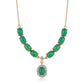 Pozlacený 925 / 1000 Sterlingové Stříbro Náhrdelník se Zeleným Etiopským Opálem z Lega Dembi a Bílým Topazem