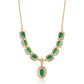 Pozlacený 925 / 1000 Sterlingové Stříbro Náhrdelník se Zeleným Etiopským Opálem z Lega Dembi a Bílým Topazem