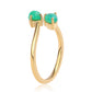 Pozlacený 925 / 1000 Sterlingové Stříbro Prsten se Zeleným Etiopským Opálem z Lega Dembi