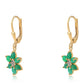 Pozlacené 925 / 1000 Sterlingové Stříbro Náušnice se Zeleným Etiopským Opálem z Lega Dembi a Bílým Topazem