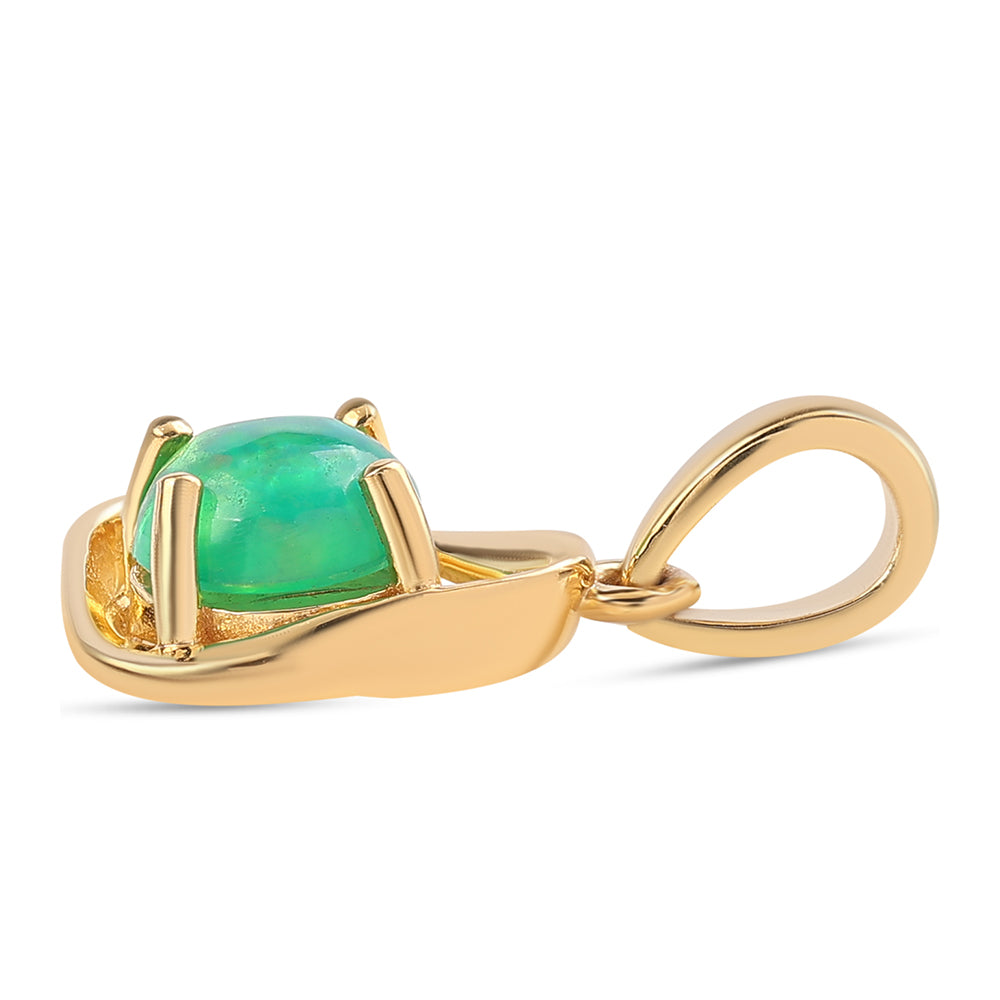 Pozlacené Sterlingové Stříbro 925 / 1000 - Přívěsek se Zeleným Etiopským Opálem z Lega Dembi 2 