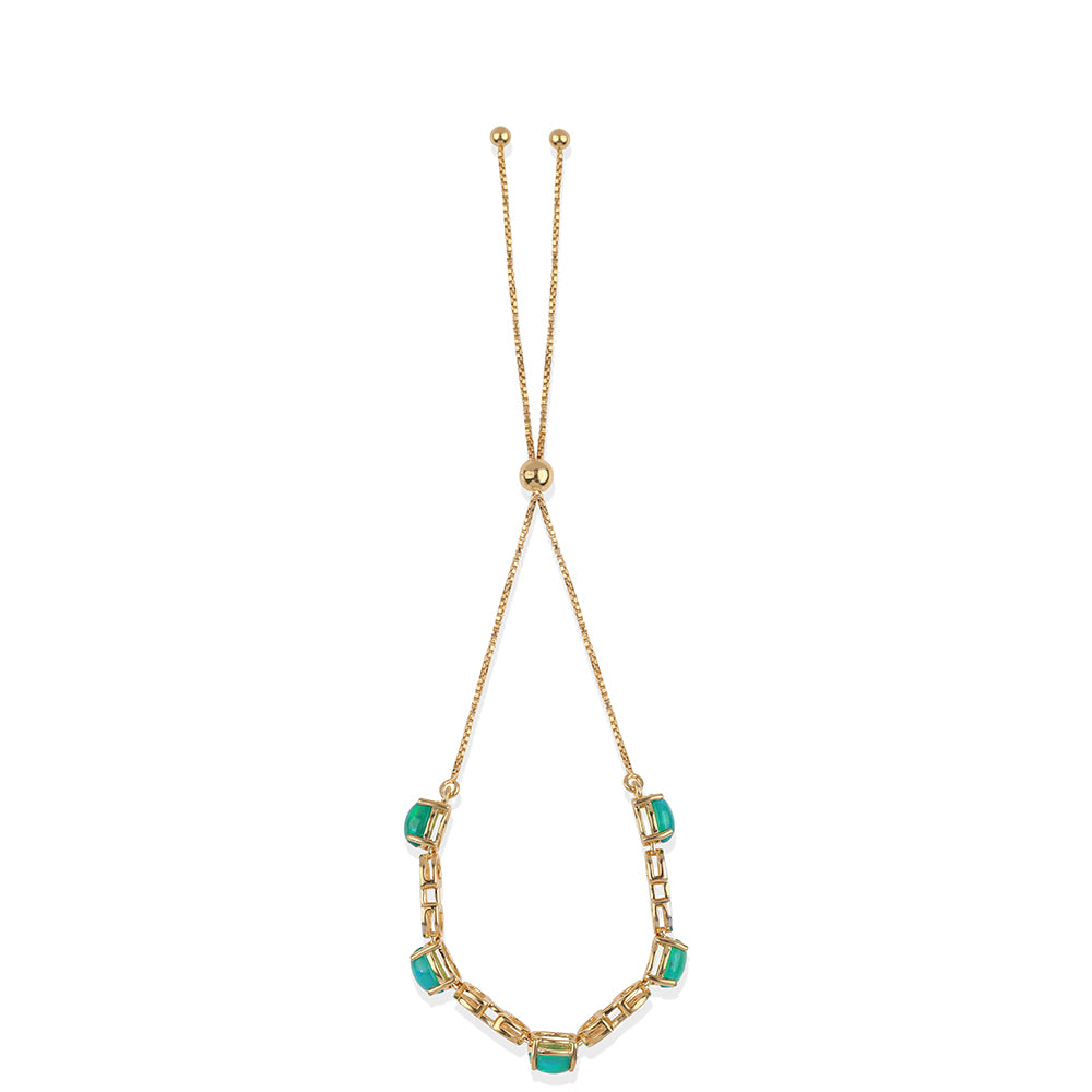 Pozlacený 925 / 1000 Sterlingové Stříbro Náramek se Zeleným Etiopským Opálem z Lega Dembi a Bílým Topazem 3 