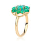 Pozlacený 925 / 1000 Sterlingové Stříbro Prsten se Zeleným Etiopským Opálem z Lega Dembi a Bílým Topazem