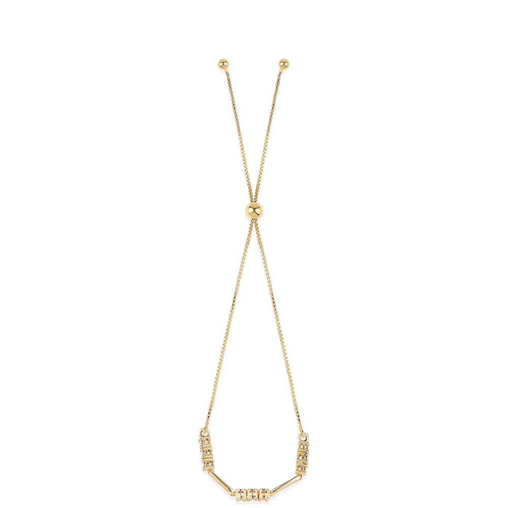 Pozlacený 925 / 1000 Sterlingové Stříbro Náramek s Modrým Diamantem