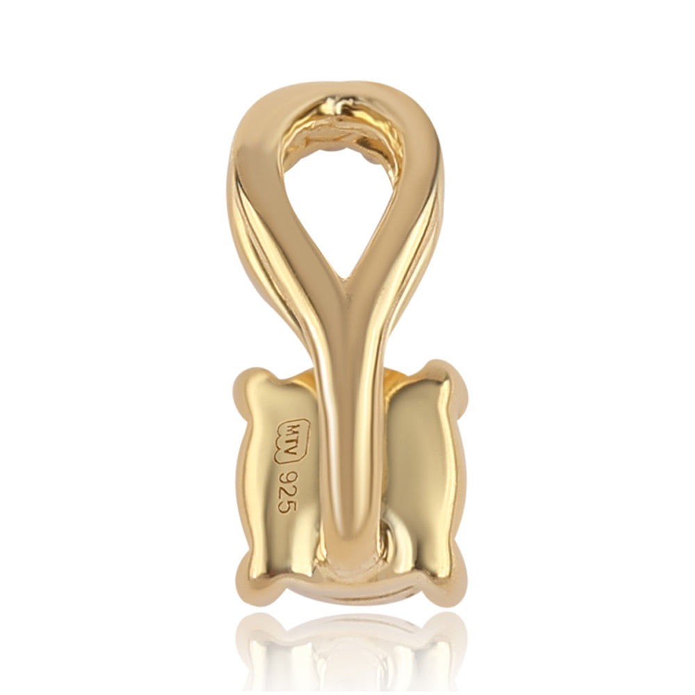 Pozlacené Stříbro 925/1000 - Sada s Modrým Diamantem - Karátové číslo: 0.02. přibližná hmotnost: 2.95 gramů ( Náušnice+Prsten+Přívěsek )