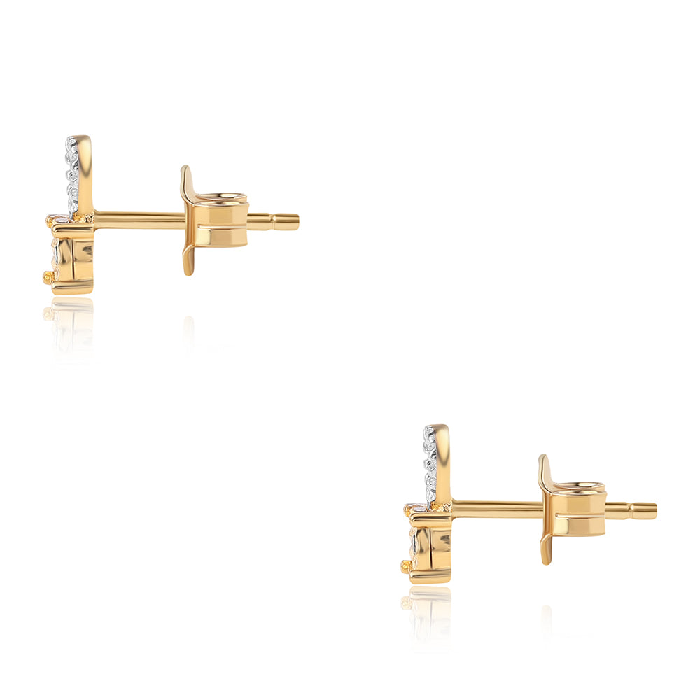 Pozlacené Stříbro 925/1000 - Sada s Modrým Diamantem - Karátové číslo: 0.02. přibližná hmotnost: 2.95 gramů ( Náušnice+Prsten+Přívěsek ) 10 