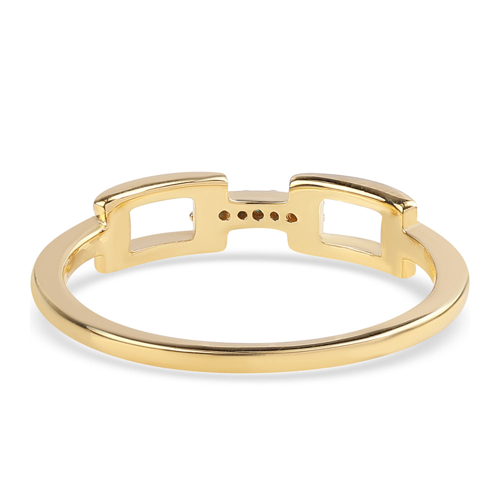 Pozlacený 925 / 1000 Sterlingové Stříbro Prsten s Modrým Diamantem