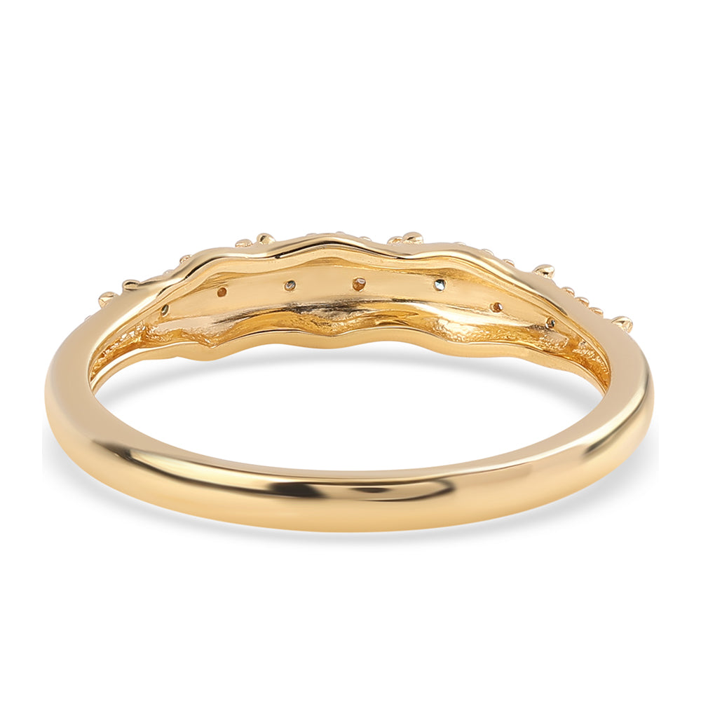 Pozlacené Stříbro 925/1000 - Prsten s Modrým Diamantem a Bílým Diamantem - Karátové číslo: 0.04. přibližná hmotnost: 2.29 gramů 2 