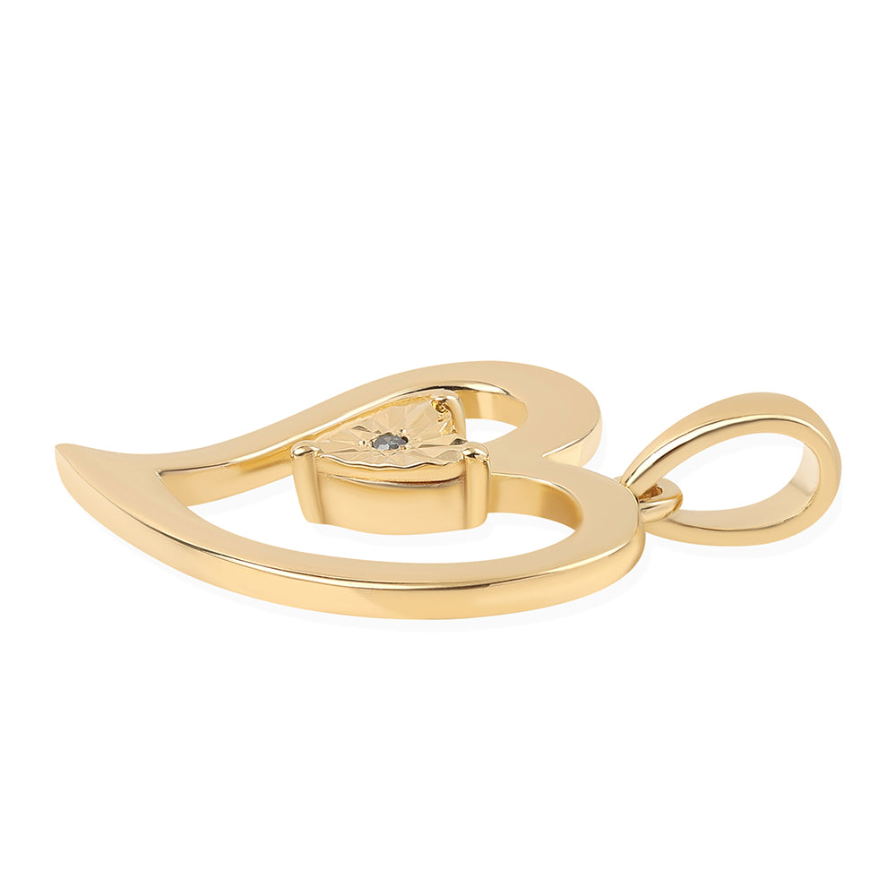 Pozlacené Stříbro 925/1000 - Přívěsek s Modrým Diamantem - Karátové číslo: 0.01. přibližná hmotnost: 2.06 gramů 2 