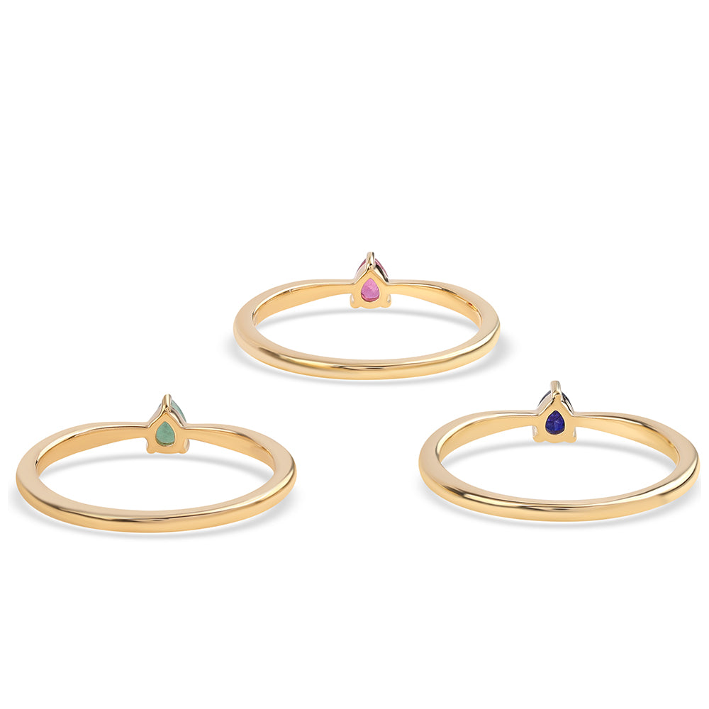 Pozlacené Stříbro 925/1000 - Sada s Thajským Rubínem a Brazilským Smaragdem - Karátové číslo: 0.52. přibližná hmotnost: 4.9 gramů ( Prsten )