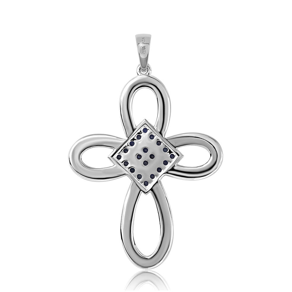 Stříbro 925/1000 - Přívěsek s Australským Modrým Safírem - Karátové číslo: 0.3. přibližná hmotnost: 3.28 gramů 3 