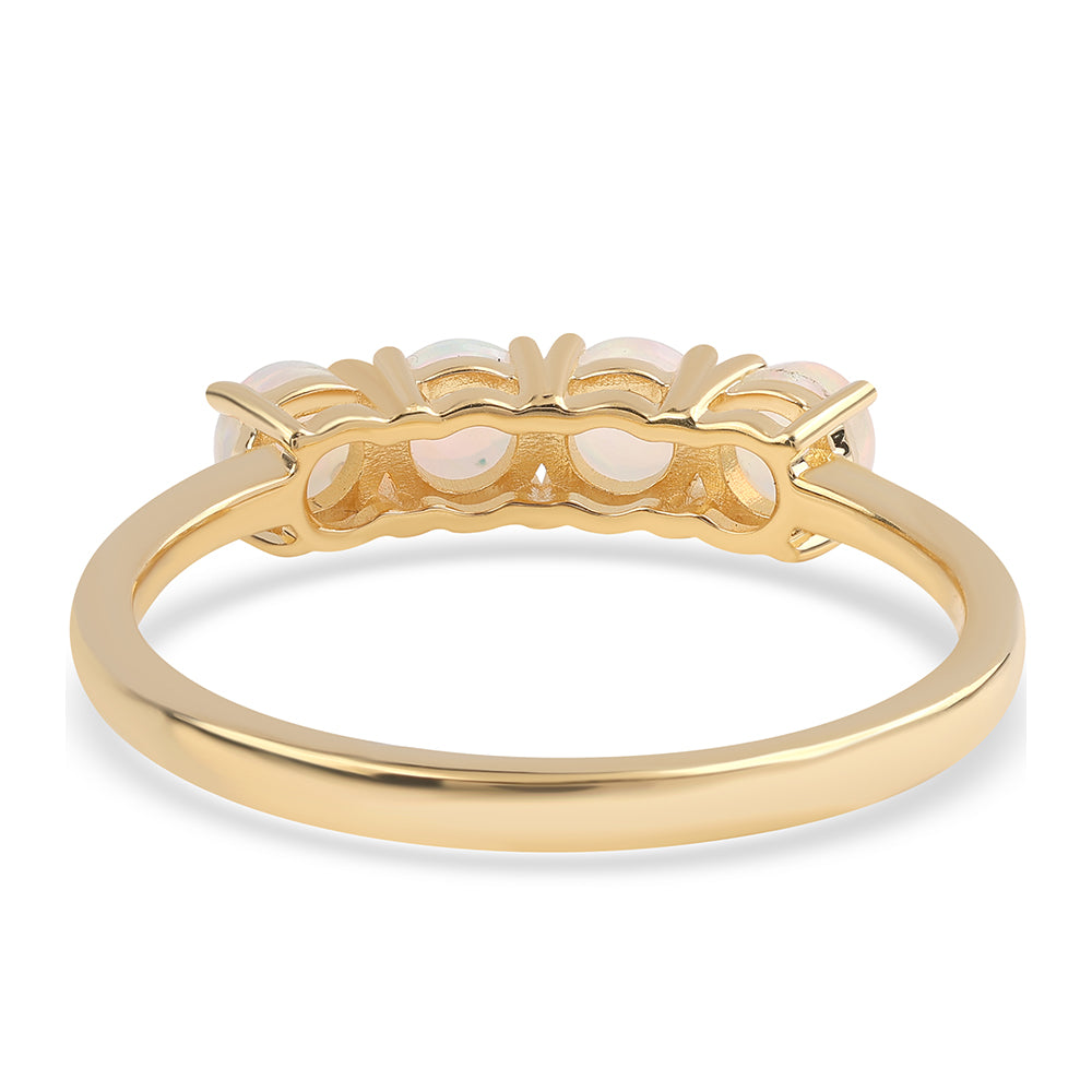 Pozlacené Sterlingové Stříbro 925 / 1000 - Prsten s Etiopským Opálem z Lega Dembi