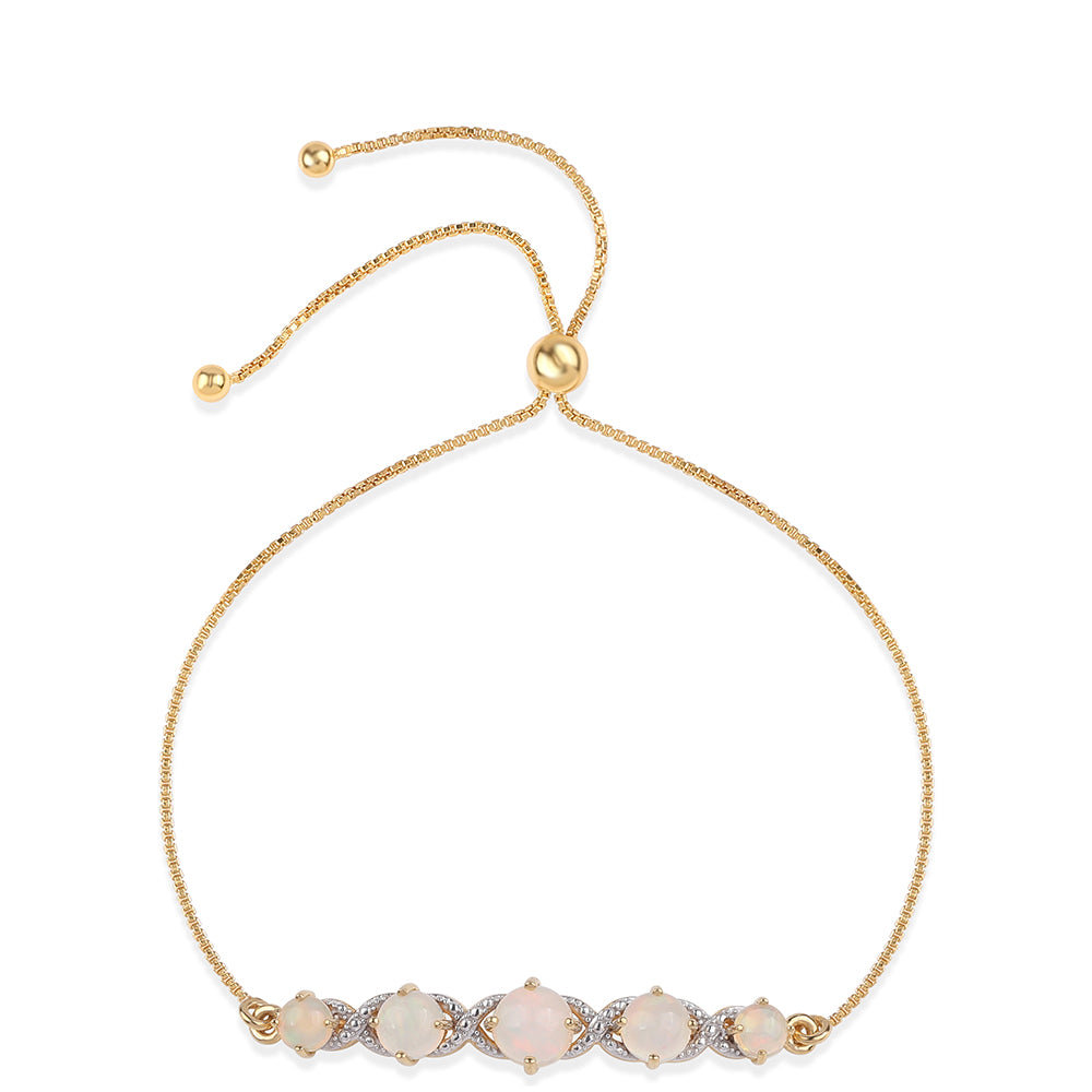 Pozlacený 925 / 1000 Sterlingové Stříbro Náramek s Etiopským Opálem z Lega Dembi 1 